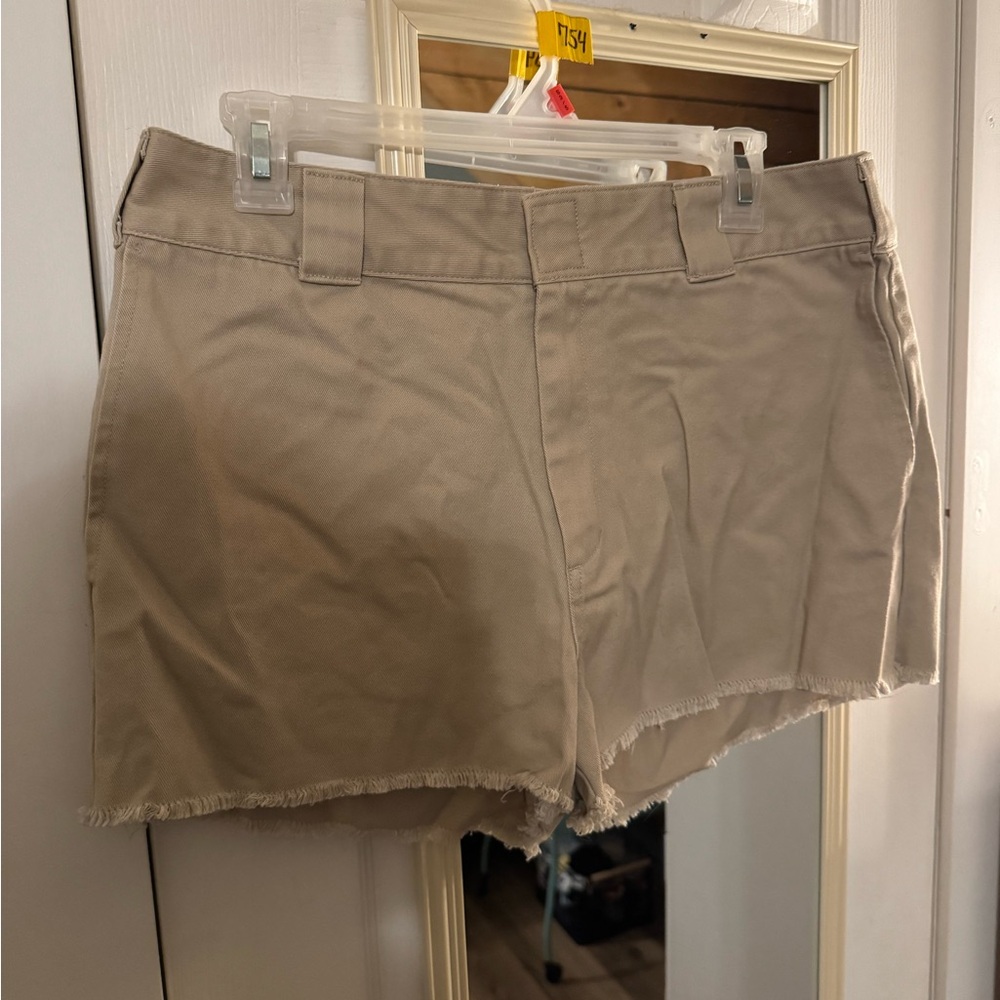 Dickies Tan Women's Frayed Hem Shorts